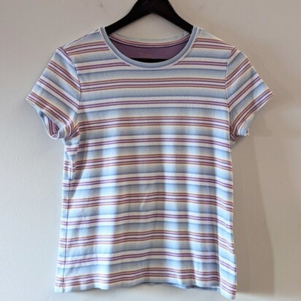 VINTAGE 90s Striped T-Shirt Pastel Classic Tee Everyday Cute Cotton Size M